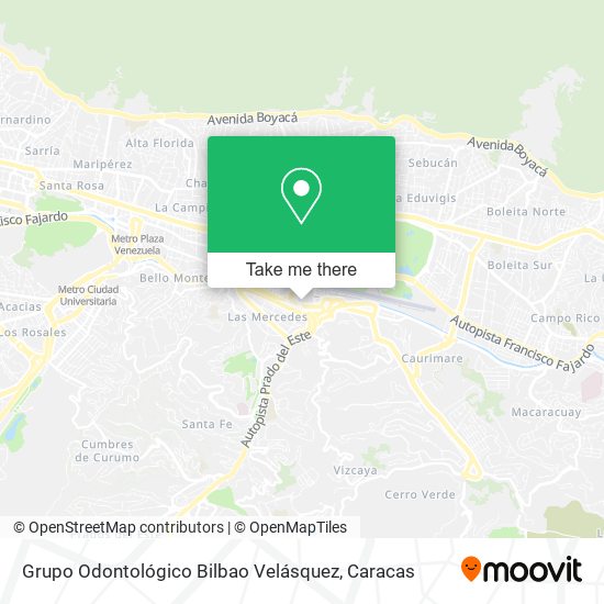 Mapa de Grupo Odontológico Bilbao Velásquez