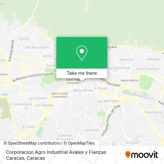 Mapa de Corporacion Agro Industrial Avales y Fianzas Caracas