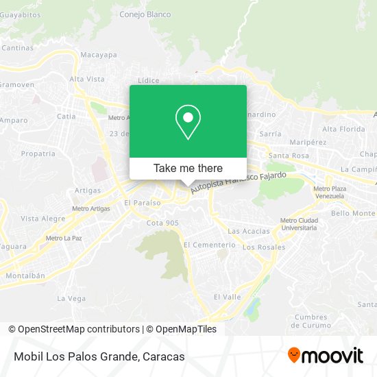 Mobil Los Palos Grande map