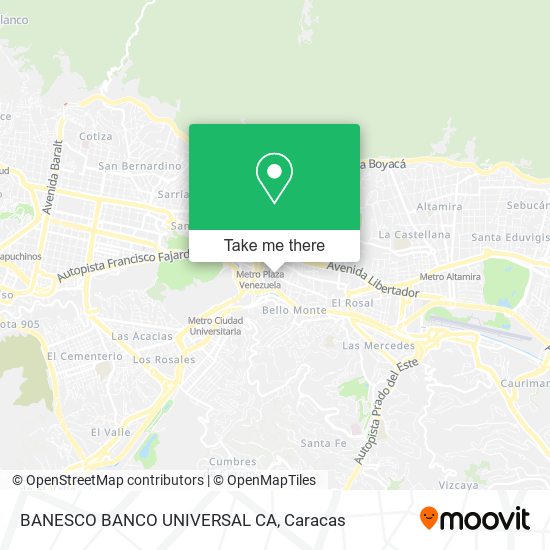 Mapa de BANESCO BANCO UNIVERSAL CA