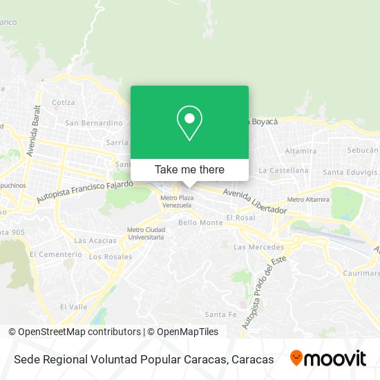 Mapa de Sede Regional Voluntad Popular Caracas