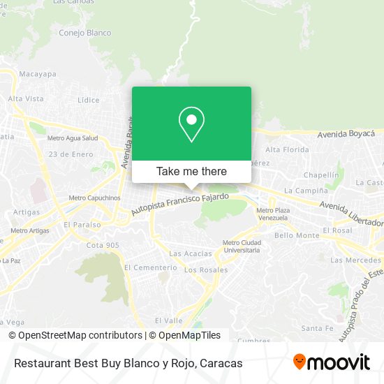 Mapa de Restaurant Best Buy Blanco y Rojo