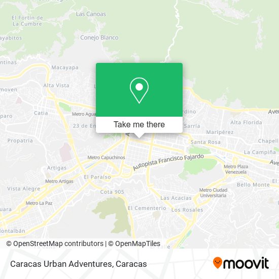 Caracas Urban Adventures map