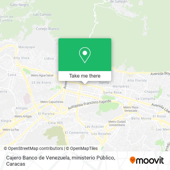 Cajero Banco de Venezuela, ministerio Público map