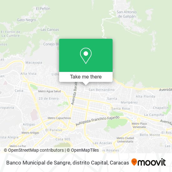 Banco Municipal de Sangre, distrito Capital map