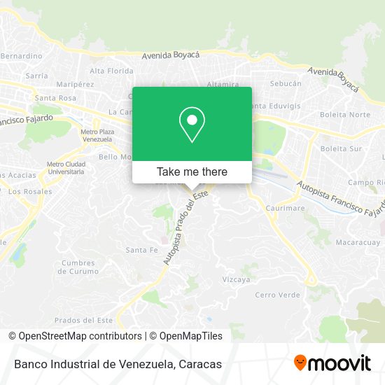 Mapa de Banco Industrial de Venezuela