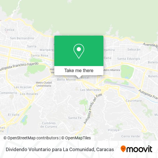 Dividendo Voluntario para La Comunidad map