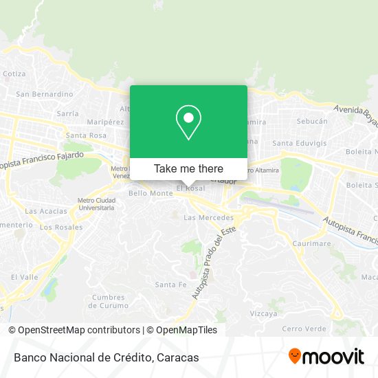 Mapa de Banco Nacional de Crédito