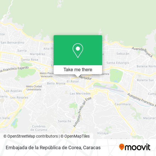 Embajada de la República de Corea map