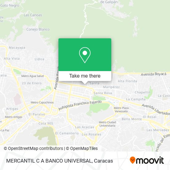 MERCANTIL C A BANCO UNIVERSAL map