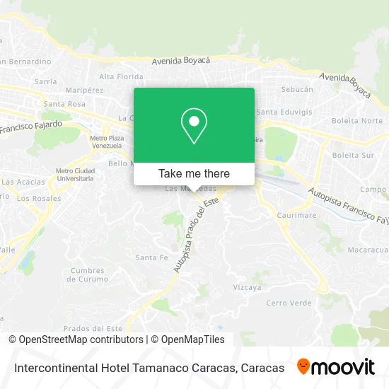 Mapa de Intercontinental Hotel Tamanaco Caracas