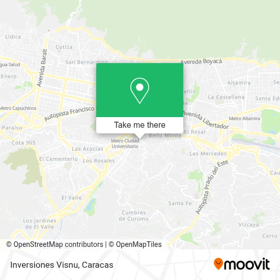 Inversiones Visnu map