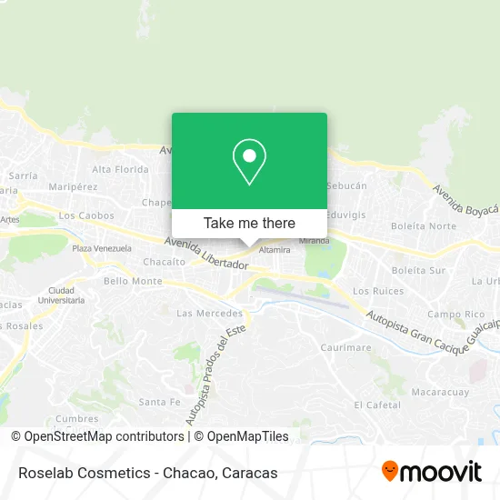 Roselab Cosmetics - Chacao map