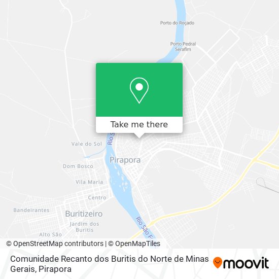 Mapa Comunidade Recanto dos Buritis do Norte de Minas Gerais