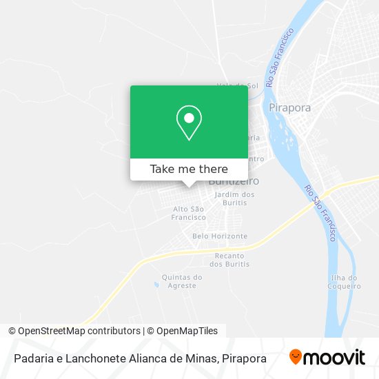 Mapa Padaria e Lanchonete Alianca de Minas