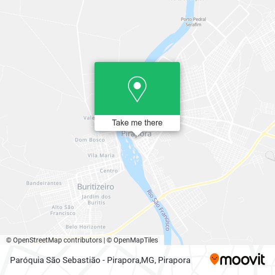 Mapa Paróquia São Sebastião - Pirapora,MG