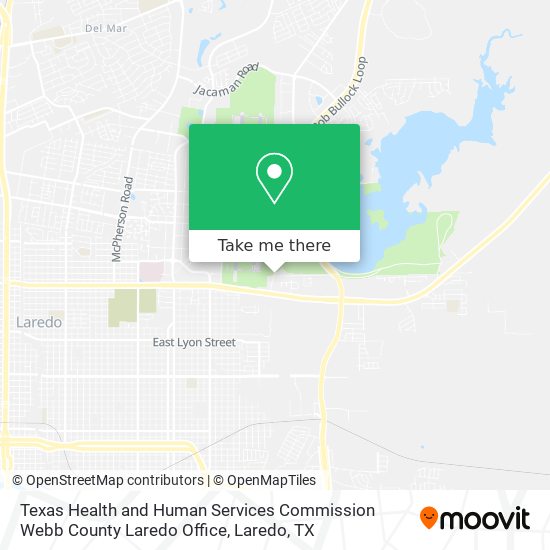 Texas Health and Human Services Commission Webb County Laredo Office map