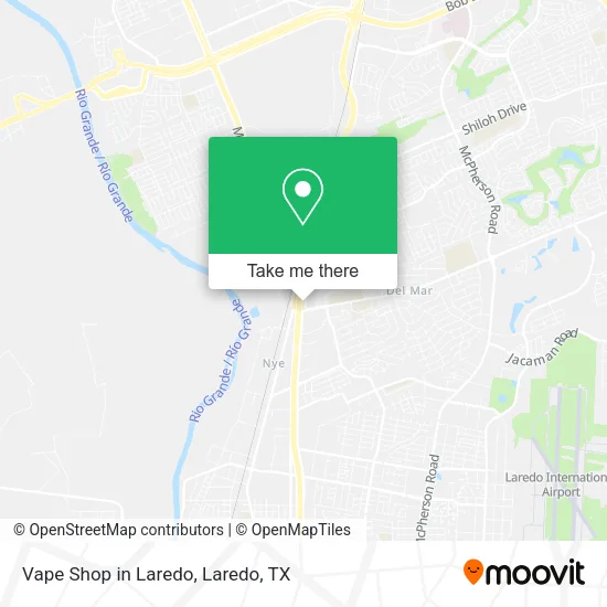 Vape Shop in Laredo map
