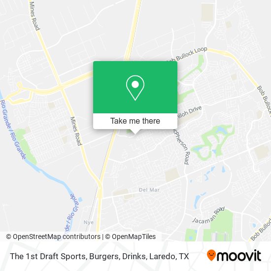 The 1st Draft Sports, Burgers, Drinks map