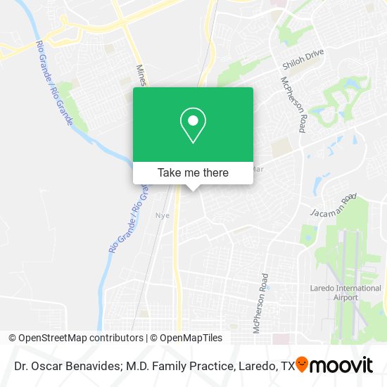 Dr. Oscar Benavides; M.D. Family Practice map