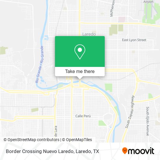 Border Crossing Nuevo Laredo map