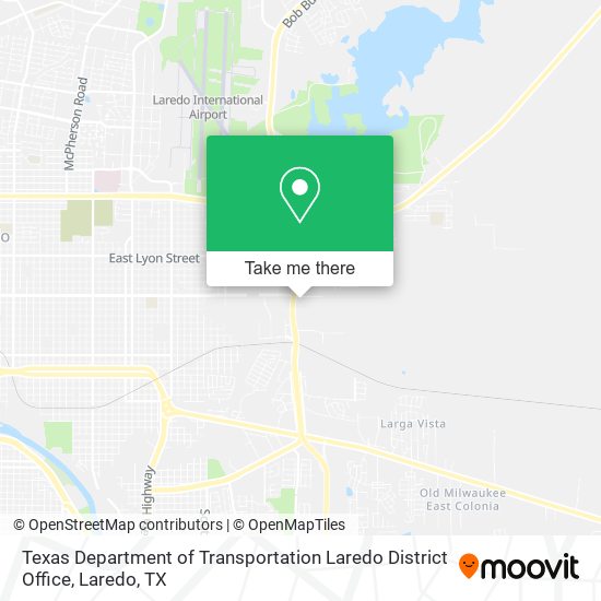 Mapa de Texas Department of Transportation Laredo District Office