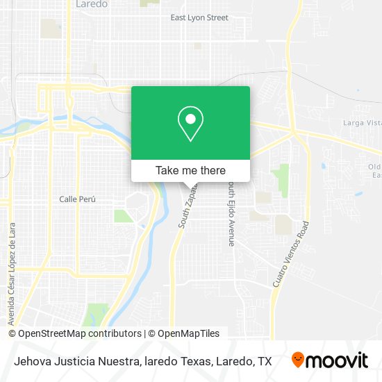 Mapa de Jehova Justicia Nuestra, laredo Texas