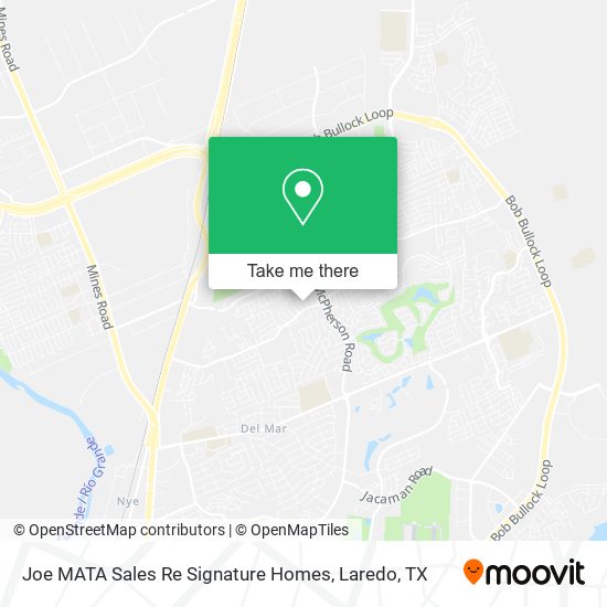 Mapa de Joe MATA Sales Re Signature Homes