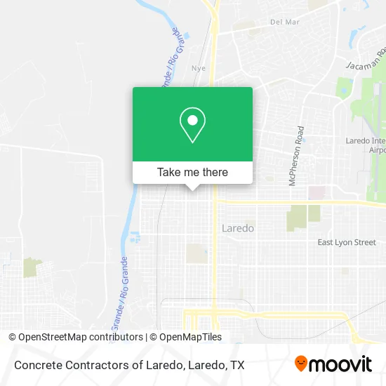 Concrete Contractors of Laredo map