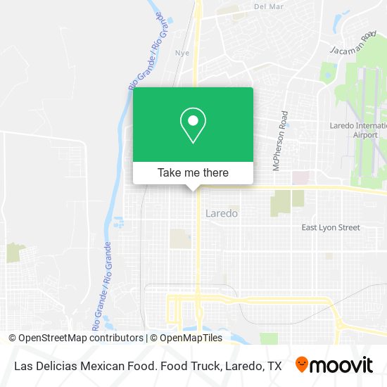 Mapa de Las Delicias Mexican Food. Food Truck