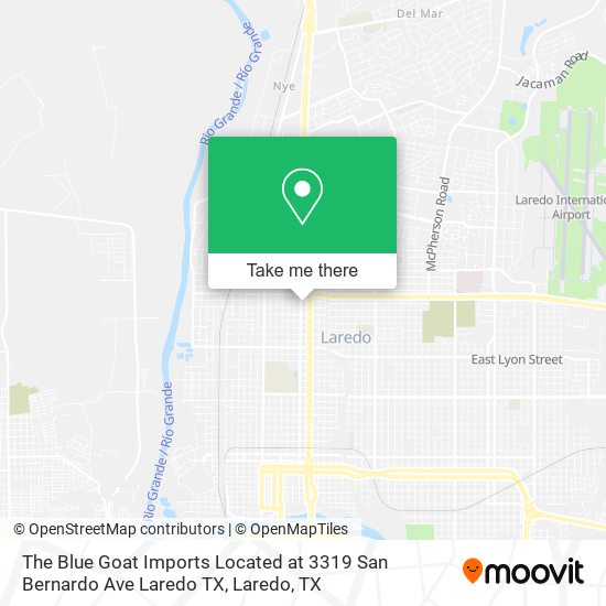 The Blue Goat Imports Located at 3319 San Bernardo Ave Laredo TX map