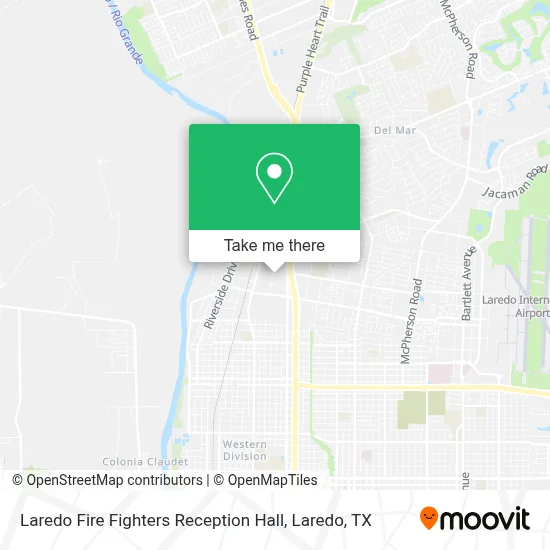 Laredo Fire Fighters Reception Hall map