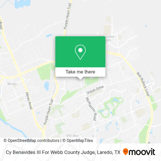 Cy Benavides III For Webb County Judge map
