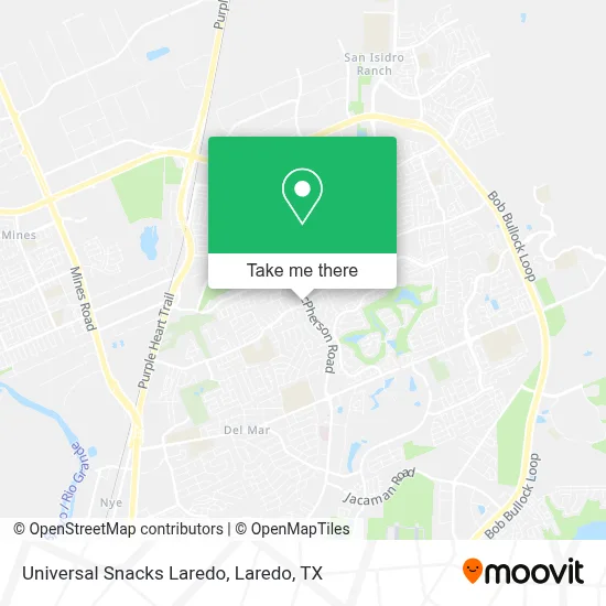Universal Snacks Laredo map
