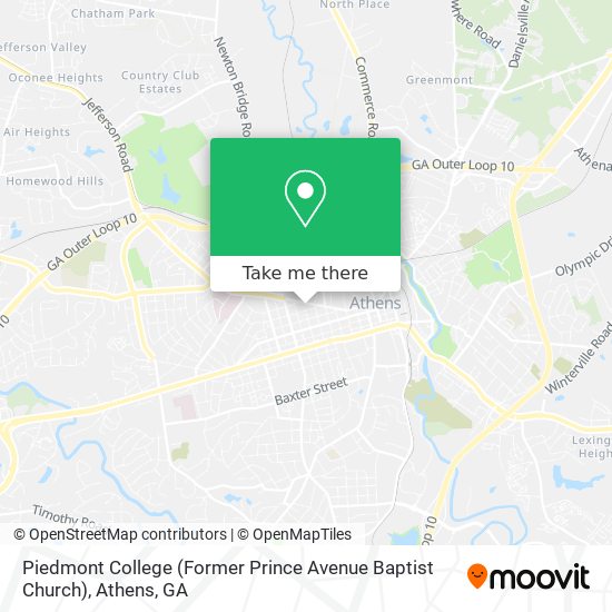 Mapa de Piedmont College (Former Prince Avenue Baptist Church)