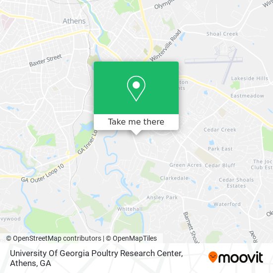 Mapa de University Of Georgia Poultry Research Center