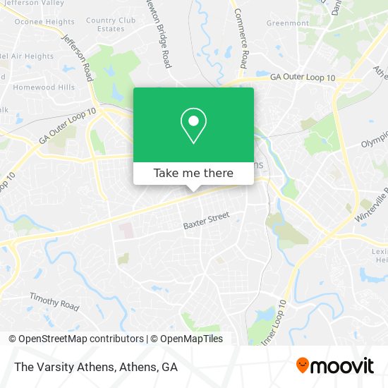 The Varsity Athens map