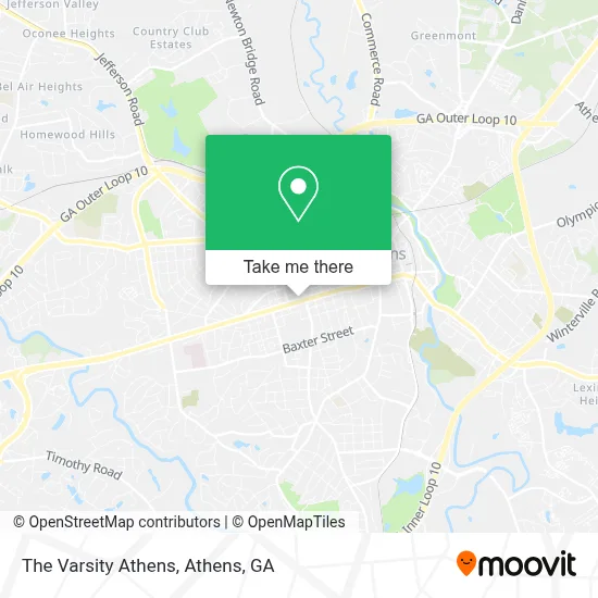 The Varsity Athens map