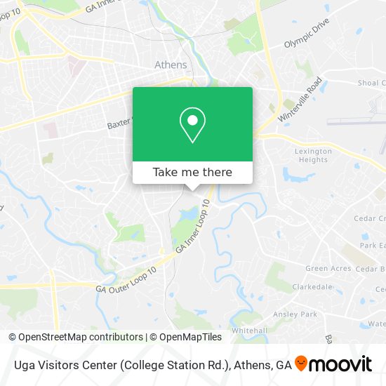 Uga Visitors Center (College Station Rd.) map