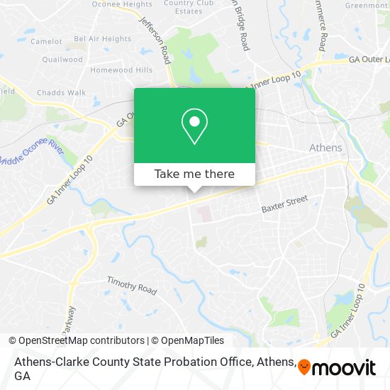 Athens-Clarke County State Probation Office map