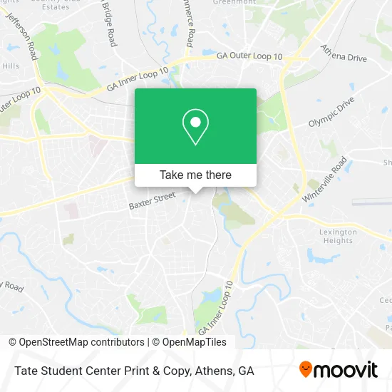 Mapa de Tate Student Center Print & Copy