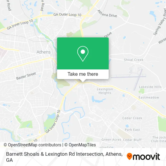 Barnett Shoals & Lexington Rd Intersection map