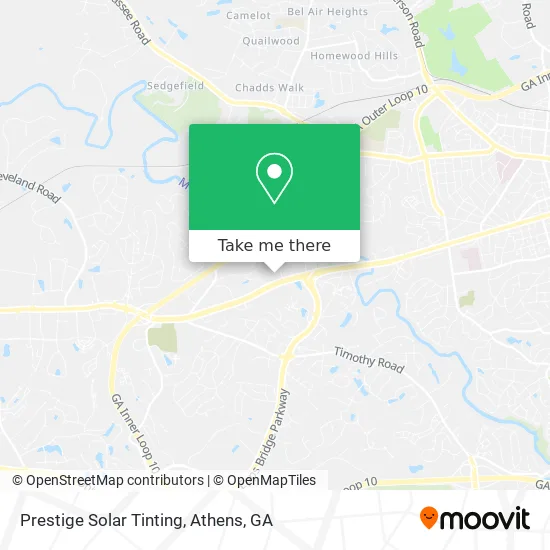 Prestige Solar Tinting map