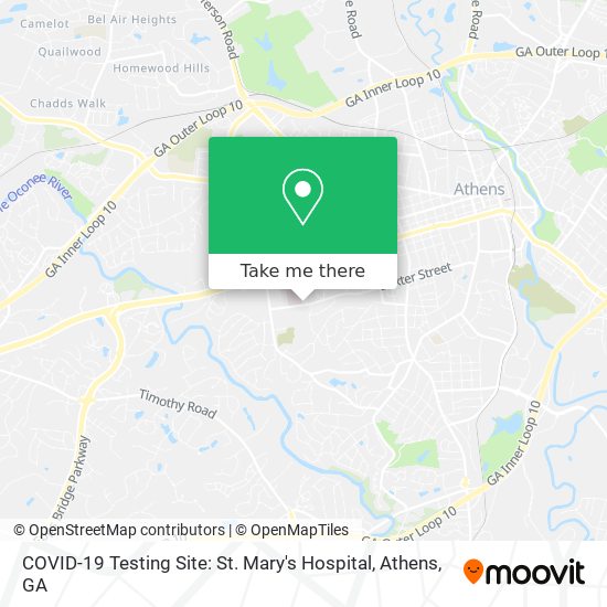 COVID-19 Testing Site: St. Mary's Hospital map