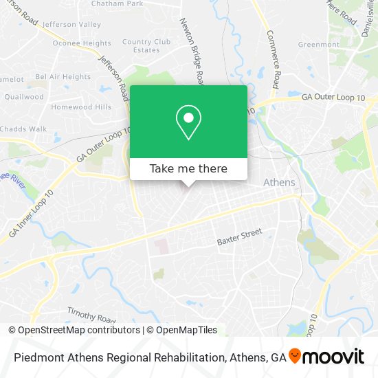Piedmont Athens Regional Rehabilitation map