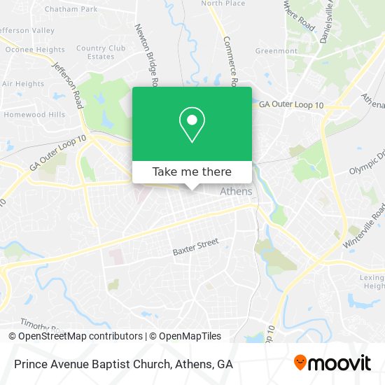 Prince Avenue Baptist Church map