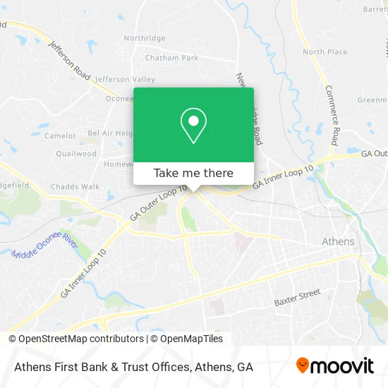 Athens First Bank & Trust Offices map