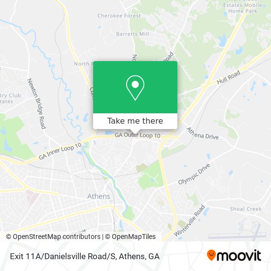 Exit 11A/Danielsville Road/S map