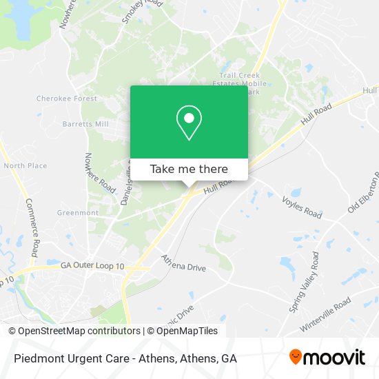 Piedmont Urgent Care - Athens map
