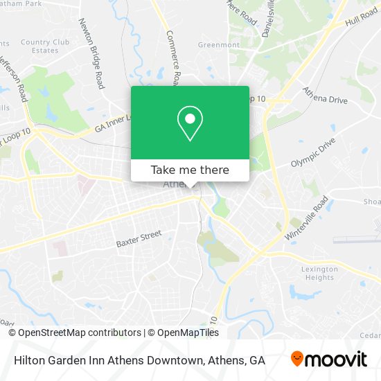 Hilton Garden Inn Athens Downtown map